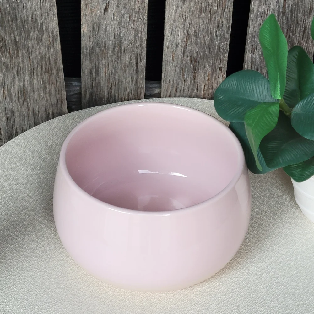 Ikea FARGKLAR pink dipped ceramic bowl